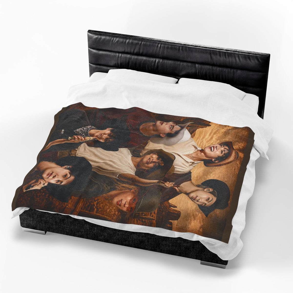 Bangtan Cowboys Concert Collage Blanket Velveteen Plush Blanket | Bangtan Inspired Throw