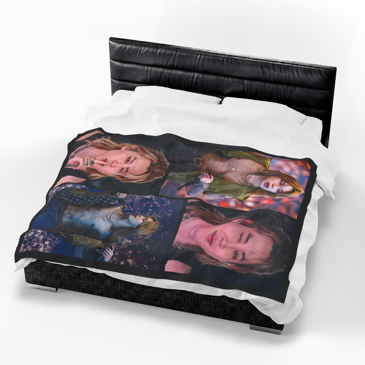 Jimin inspired Concert Collage Blanket, Kpop Fan Bedding, Cozy Velveteen Plush Blanket