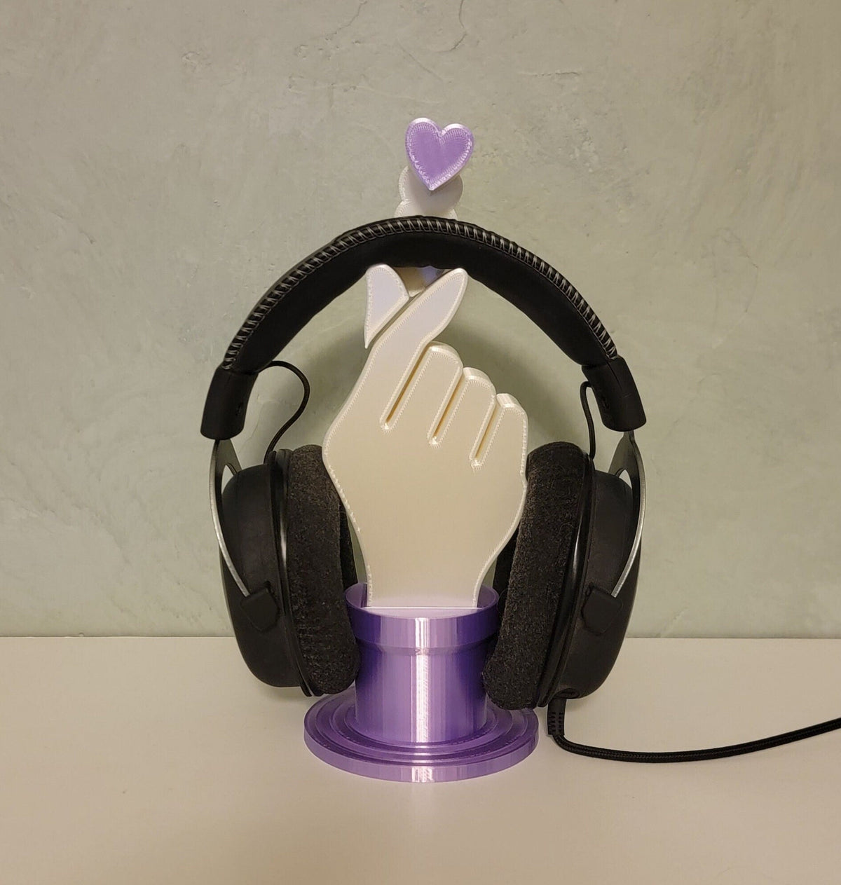 3D print Finger Heart K-Pop Style Headphone/Hat/Headband Stand