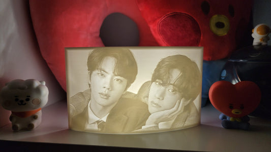 K-Pop - Jin and V - 3d Print Lithophane (Picture Light)