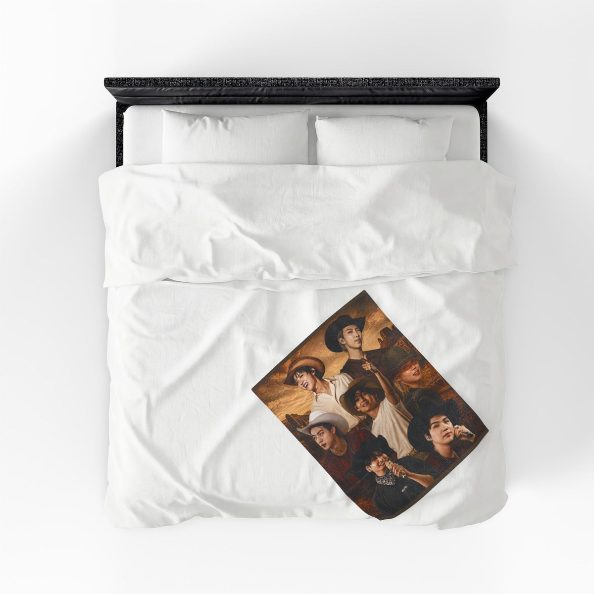 Bangtan Cowboys Concert Collage Blanket Velveteen Plush Blanket | Bangtan Inspired Throw