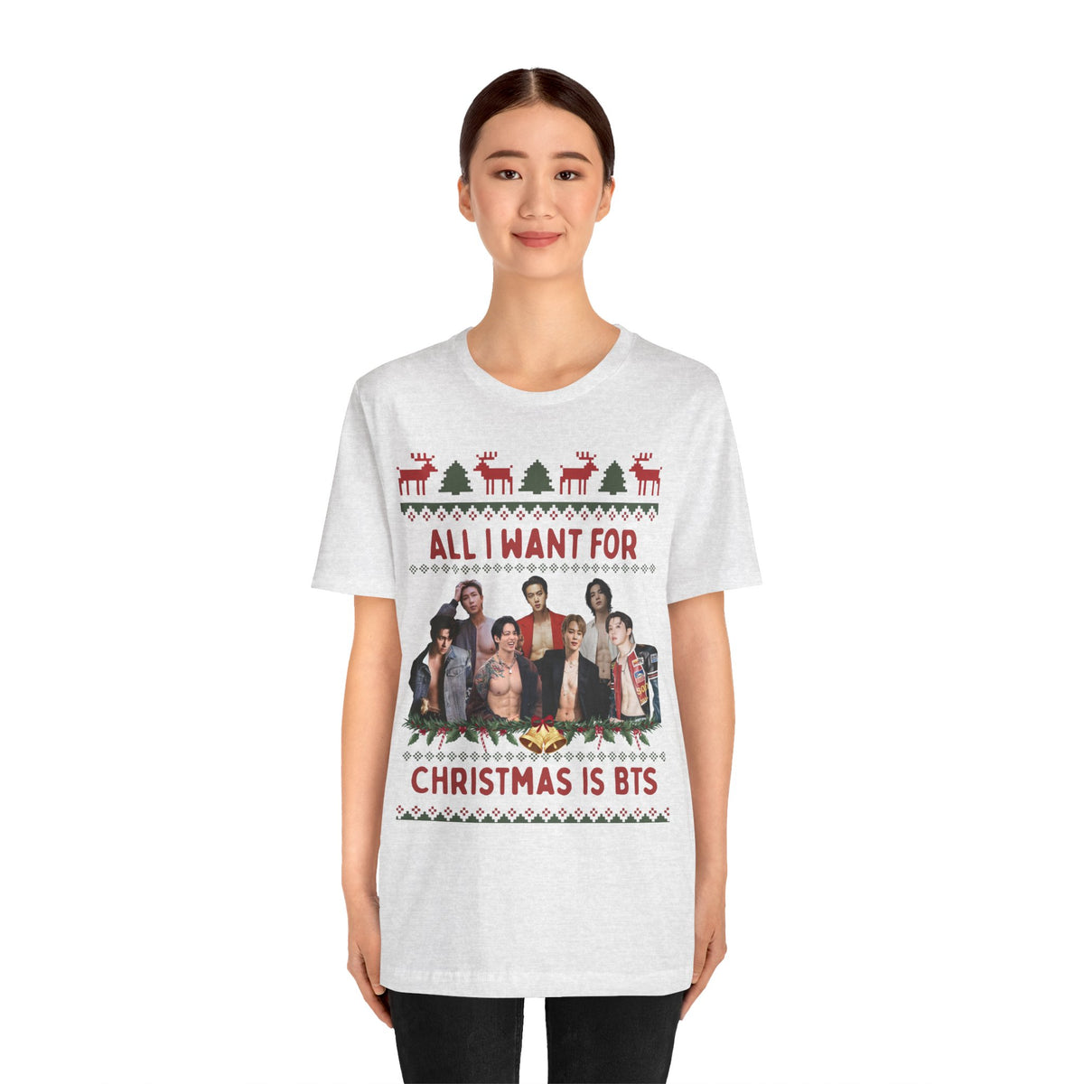 All I Want For Christmas (non-Santa hats version) Unisex Jersey Short Sleeve Tee