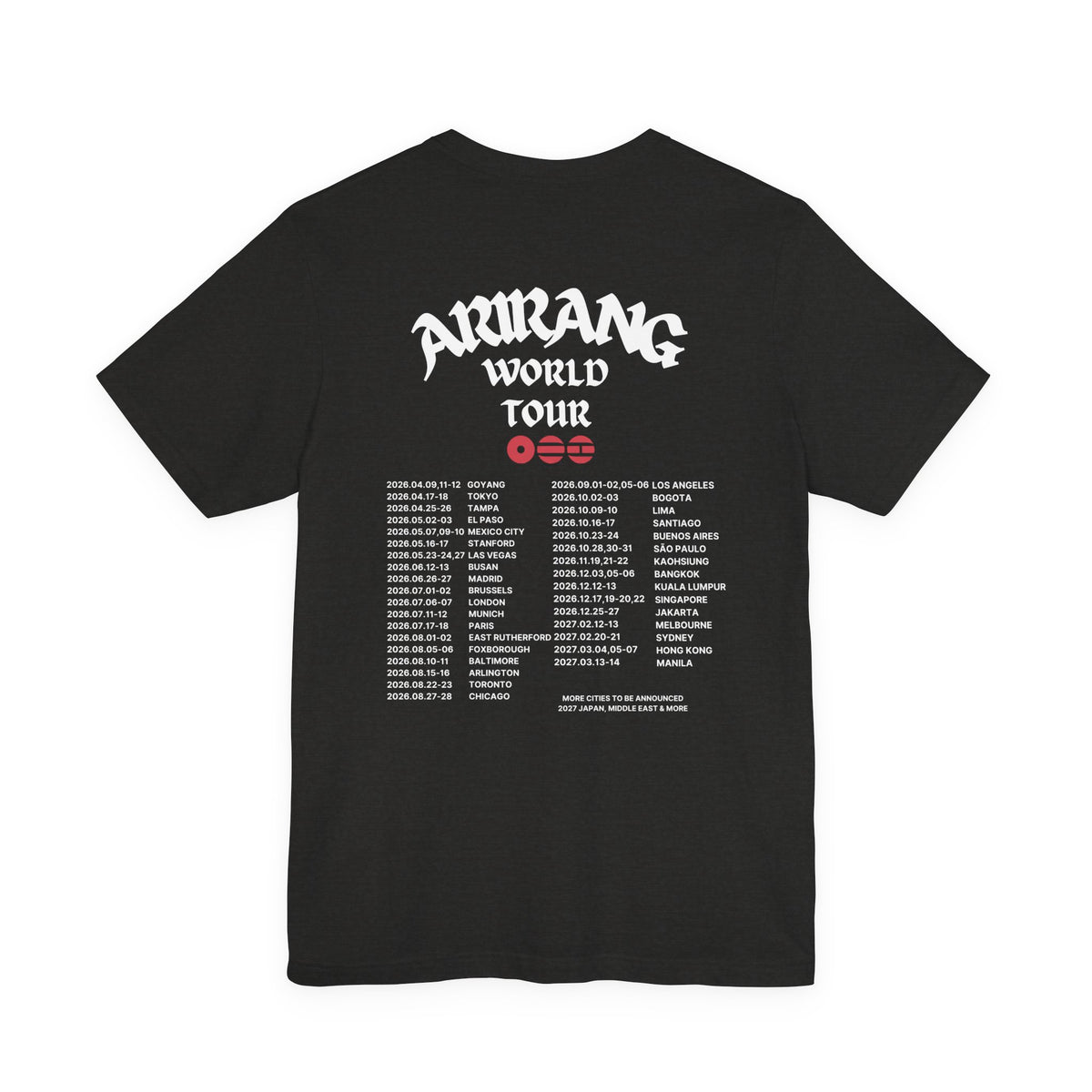 Unofficial K-pop World Tour Unisex Jersey Short Sleeve Tee