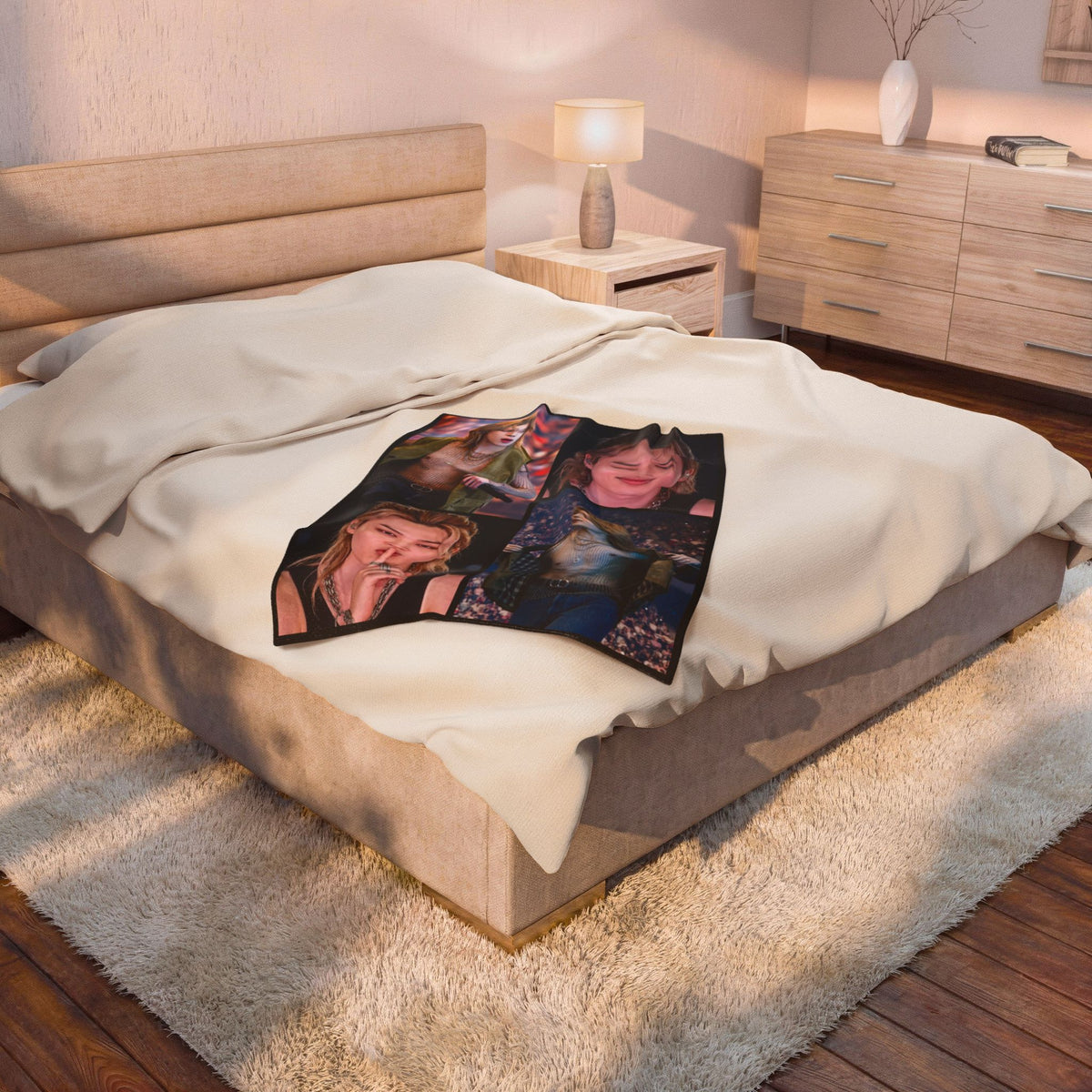 Jimin inspired Concert Collage Blanket, Kpop Fan Bedding, Cozy Velveteen Plush Blanket