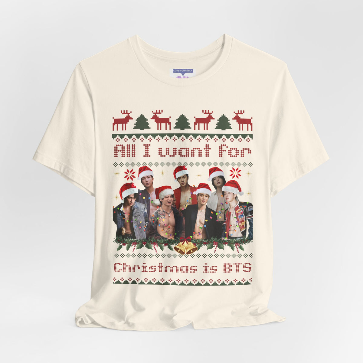 All I Want For Christmas (Santa Hats Version) Unisex Jersey Short Sleeve Tee