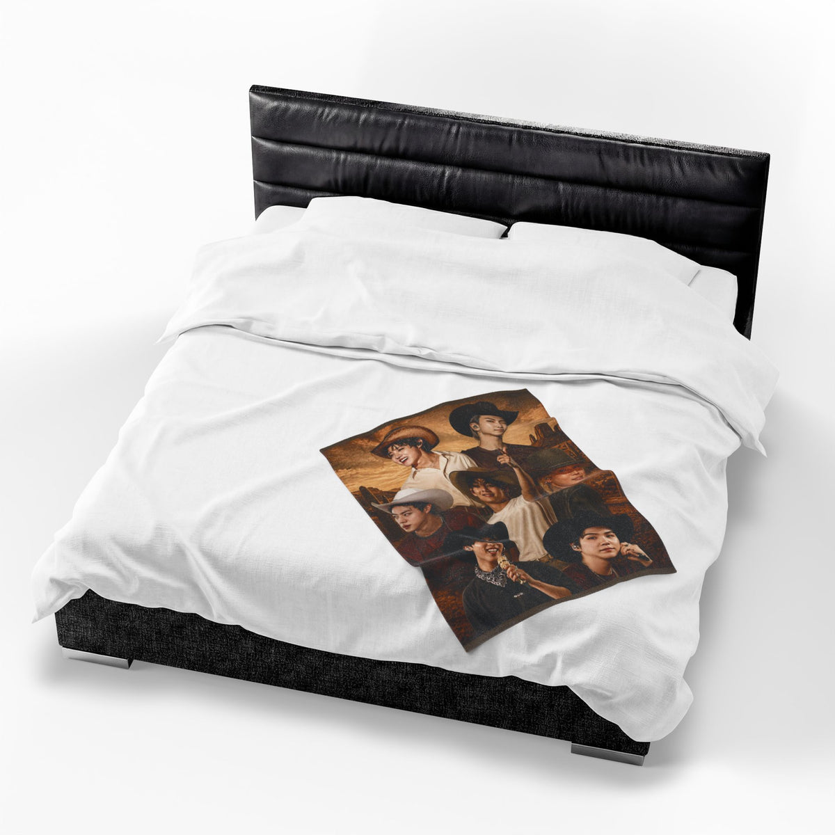 Bangtan Cowboys Concert Collage Blanket Velveteen Plush Blanket | Bangtan Inspired Throw