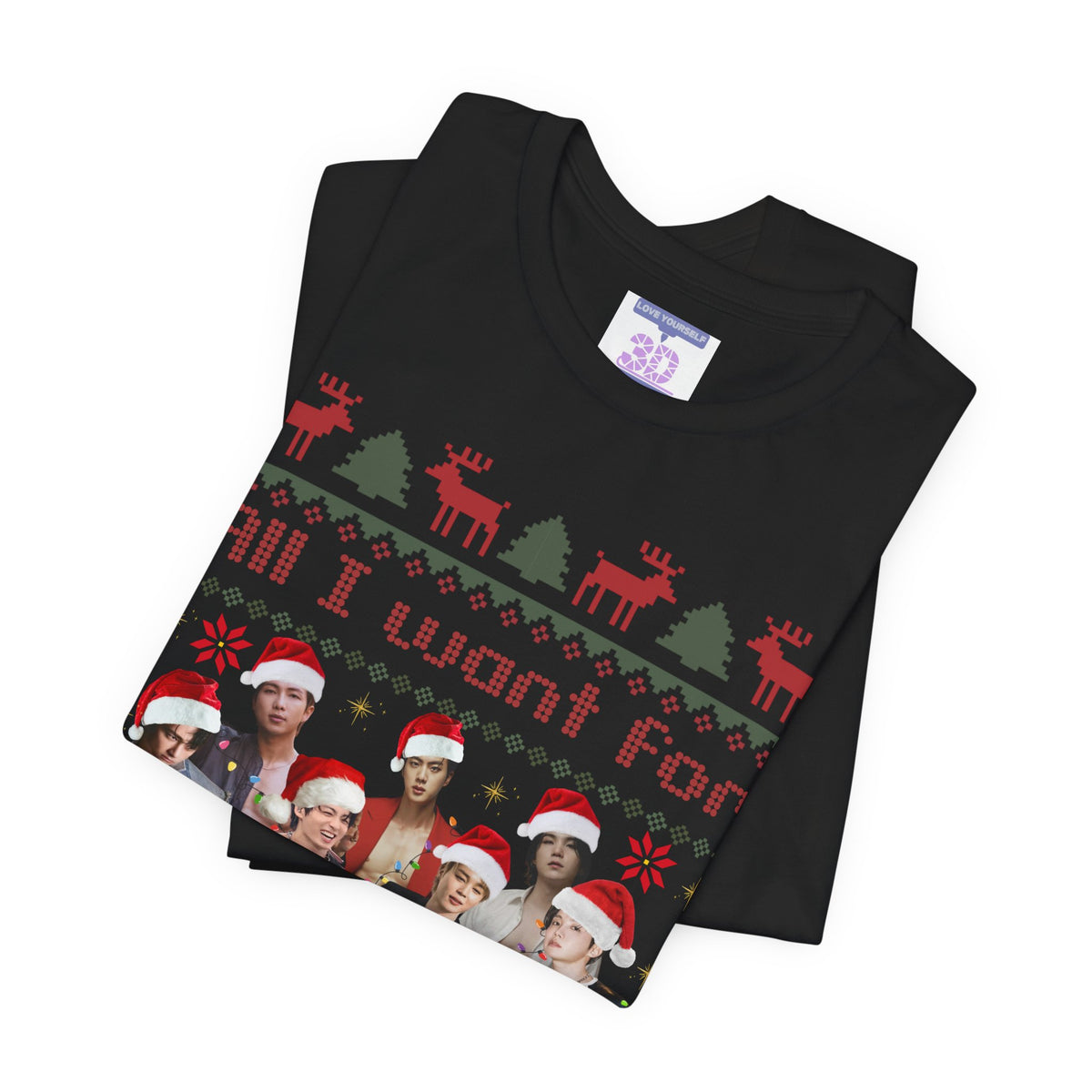 All I Want For Christmas (Santa Hats Version) Unisex Jersey Short Sleeve Tee