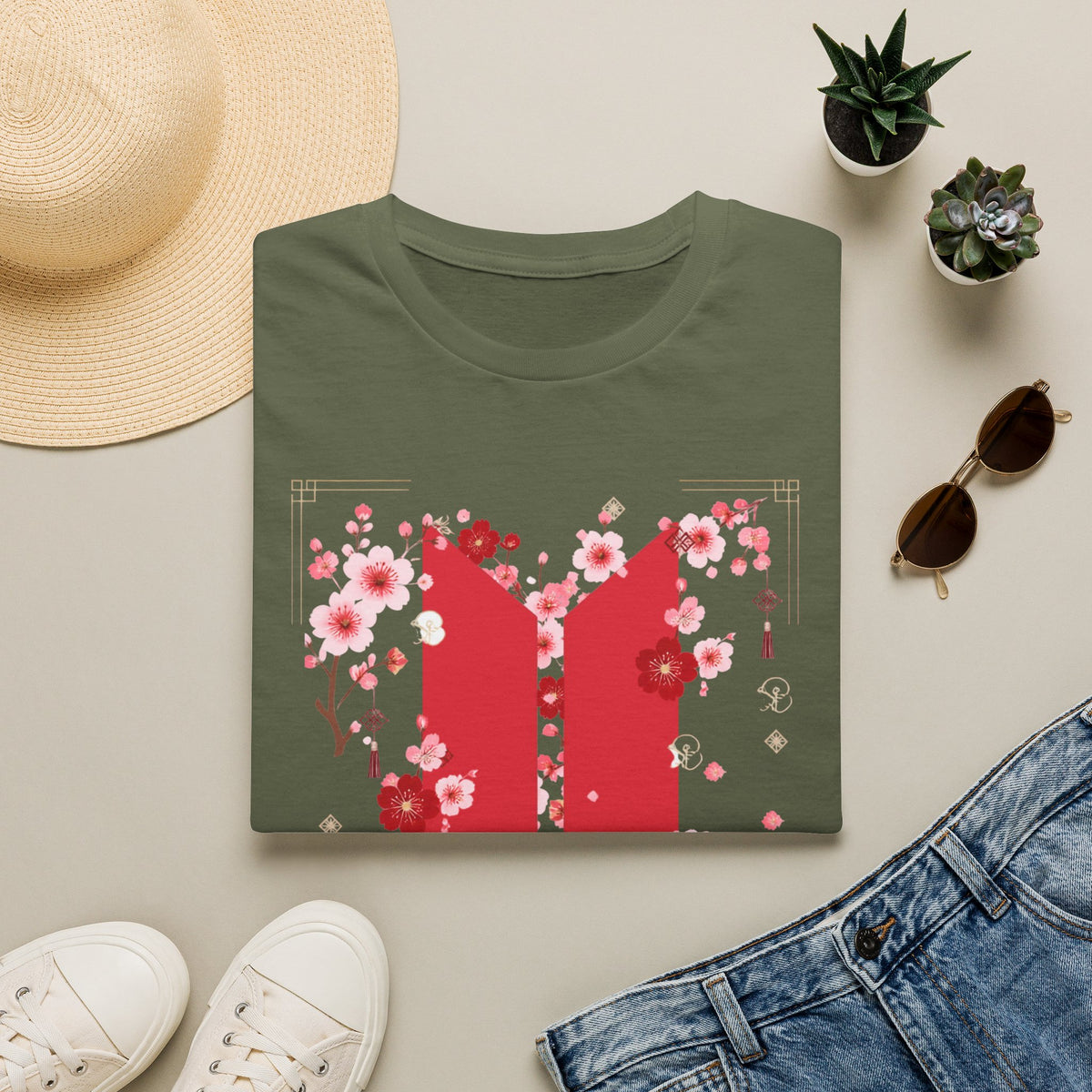 K-pop inspired Cherry Blossoms Unisex Softstyle T-Shirt