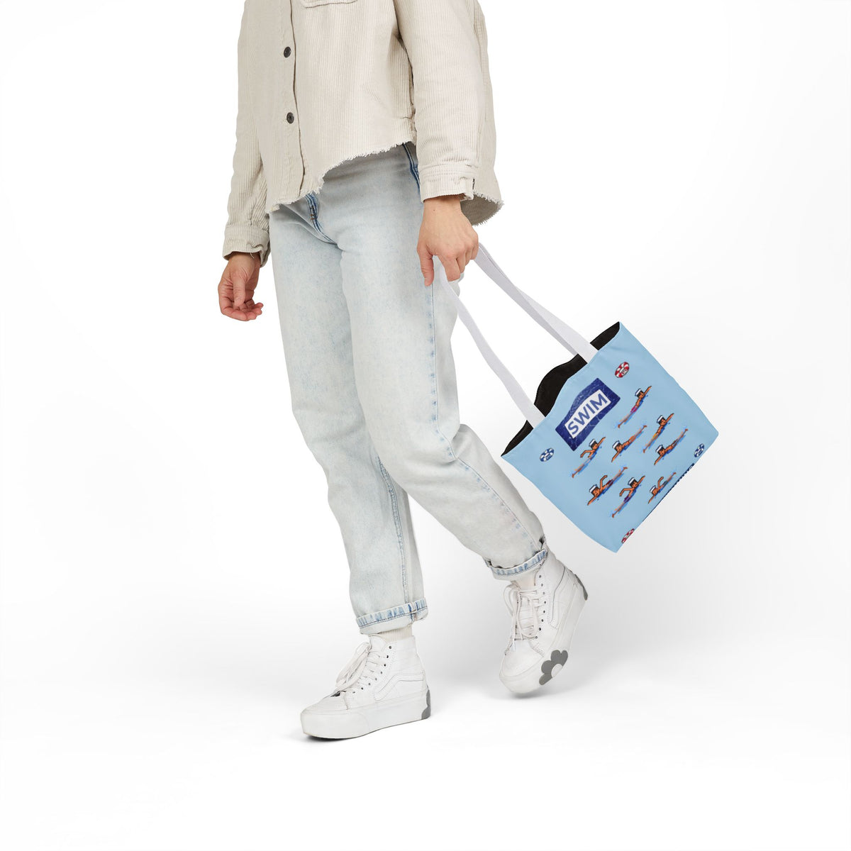 K-pop inspired "Swim" Canvas Tote Bag, 5-Color Straps