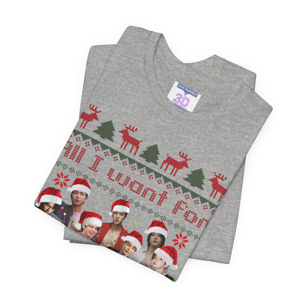 All I Want For Christmas (Santa Hats Version) Unisex Jersey Short Sleeve Tee