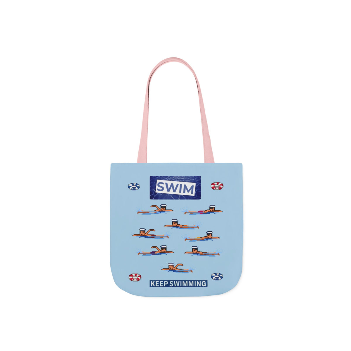 K-pop inspired "Swim" Canvas Tote Bag, 5-Color Straps