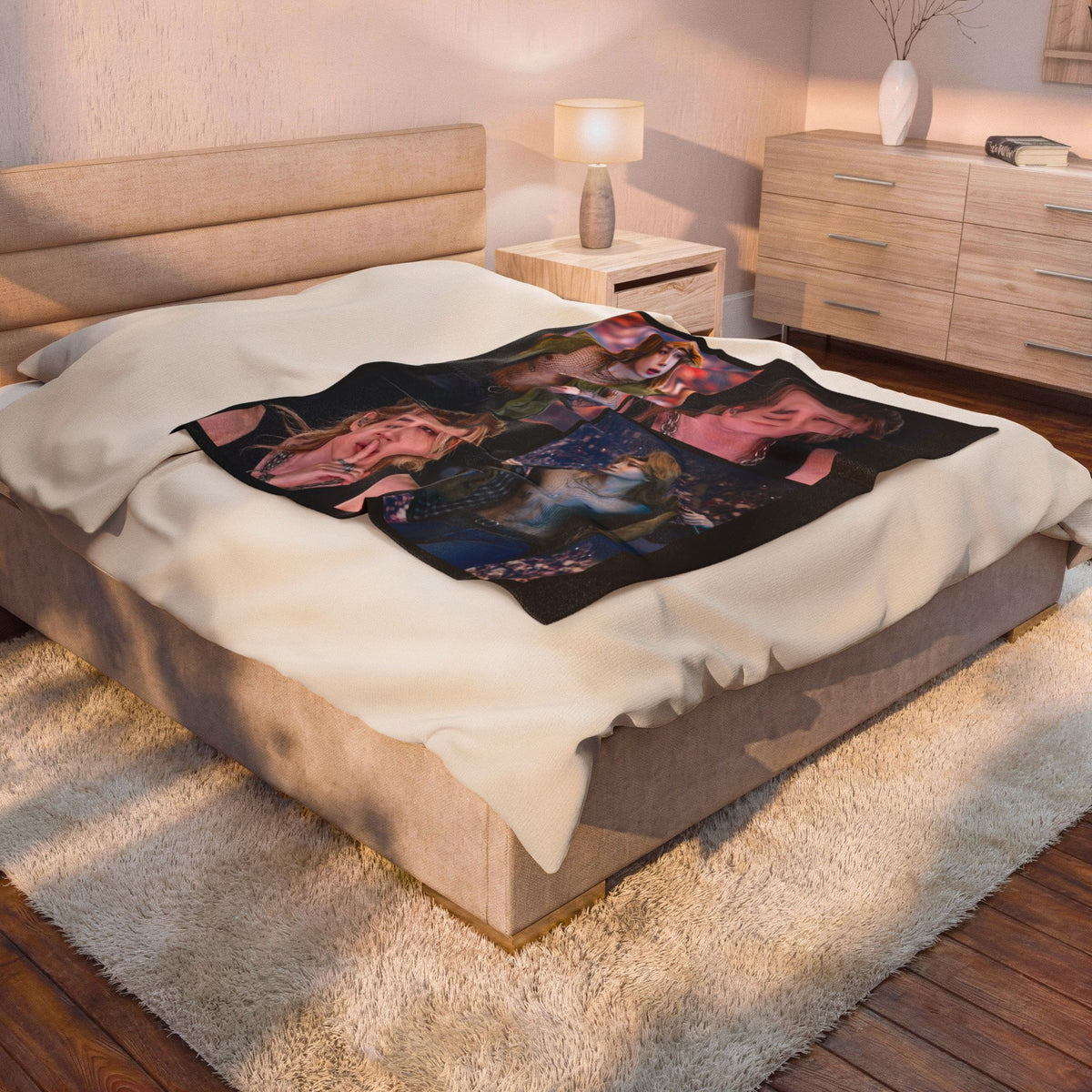 Jimin inspired Concert Collage Blanket, Kpop Fan Bedding, Cozy Velveteen Plush Blanket