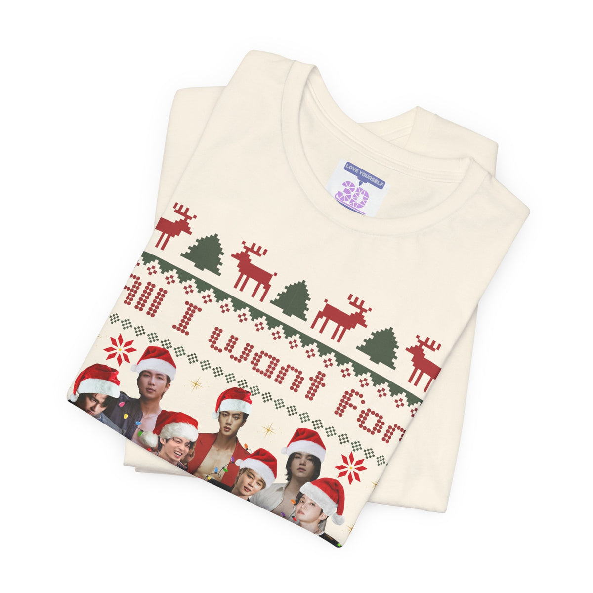 All I Want For Christmas (Santa Hats Version) Unisex Jersey Short Sleeve Tee