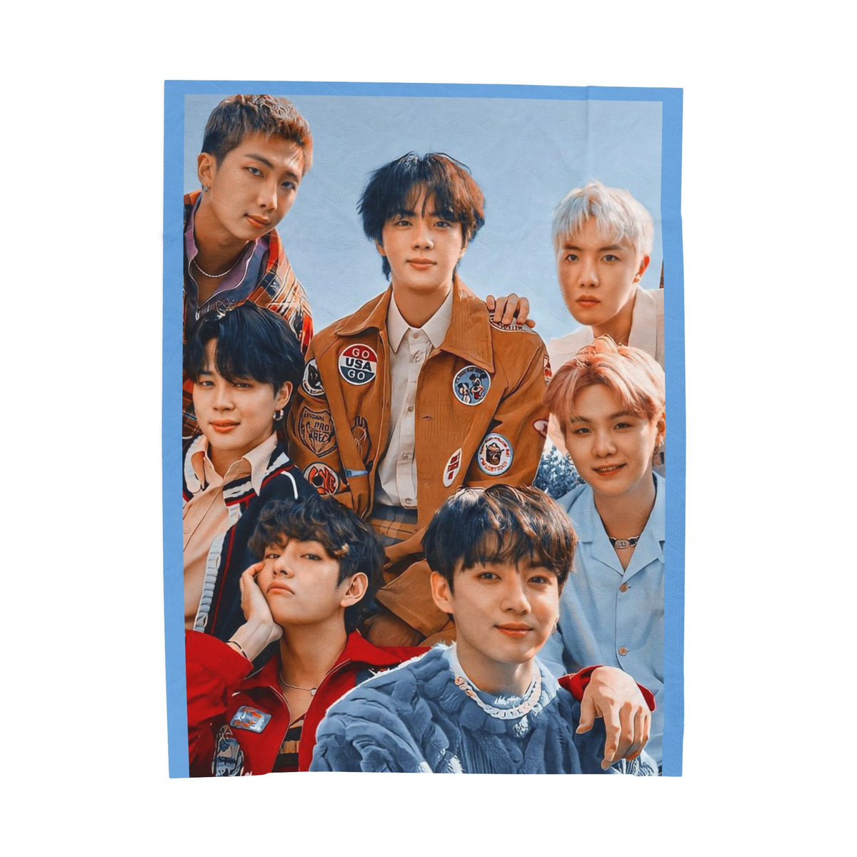 Bangtan Inspired Throw Blanket, Bangtan Seonyeondan Kpop Fan Bedding, Cozy Velveteen Plush Blanket