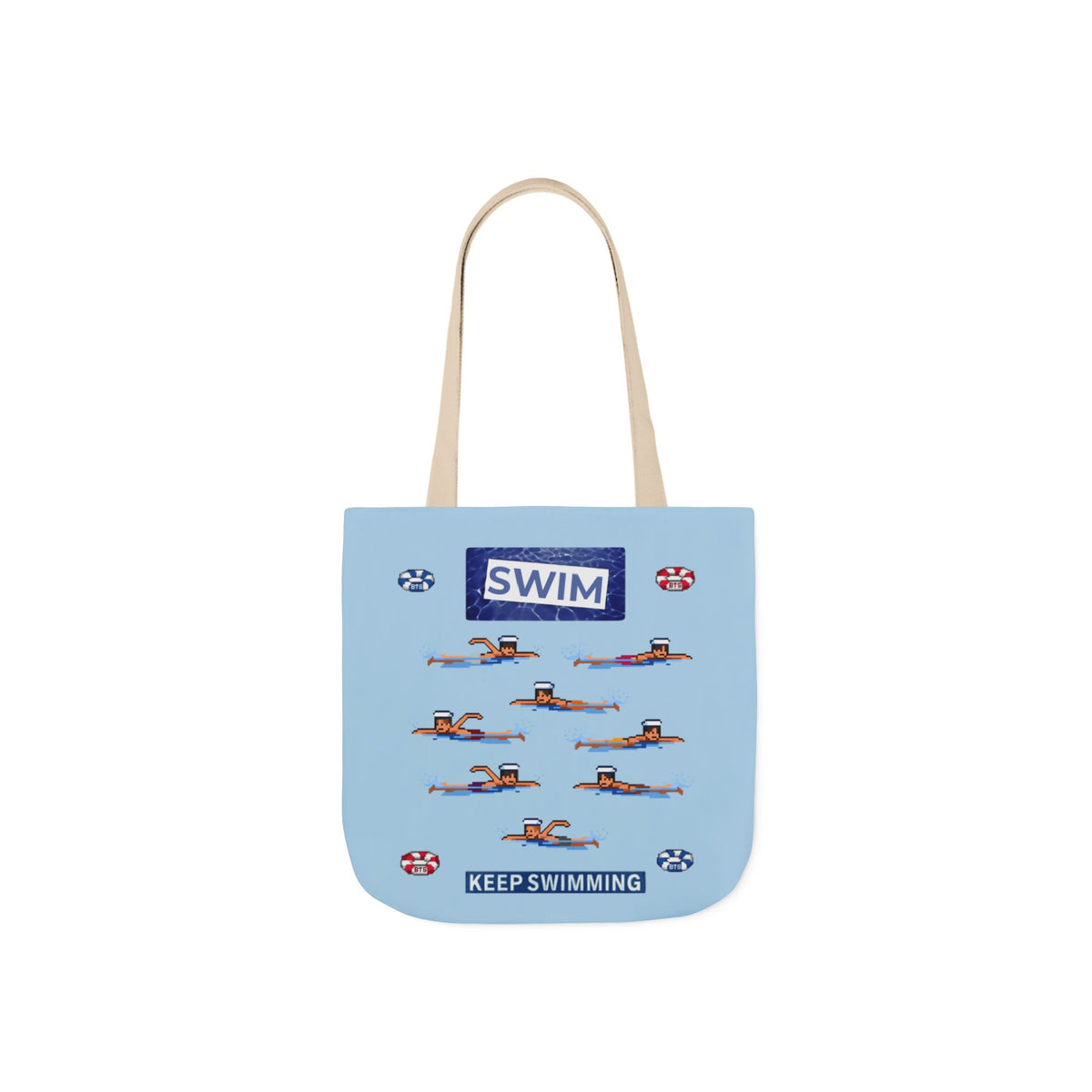 K-pop inspired "Swim" Canvas Tote Bag, 5-Color Straps