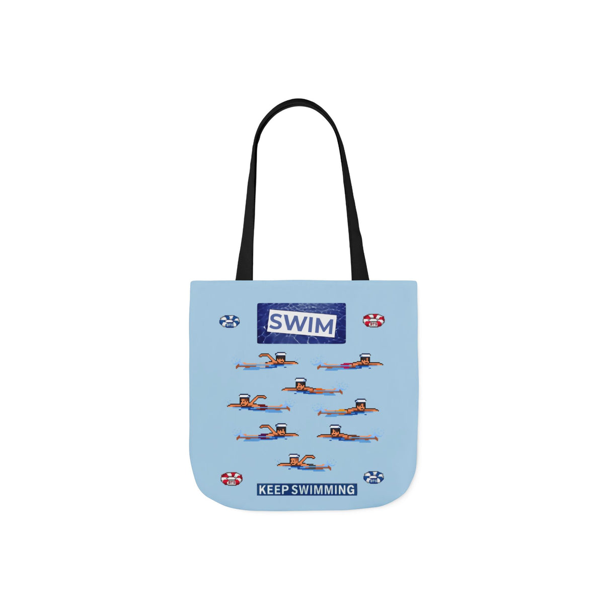 K-pop inspired "Swim" Canvas Tote Bag, 5-Color Straps