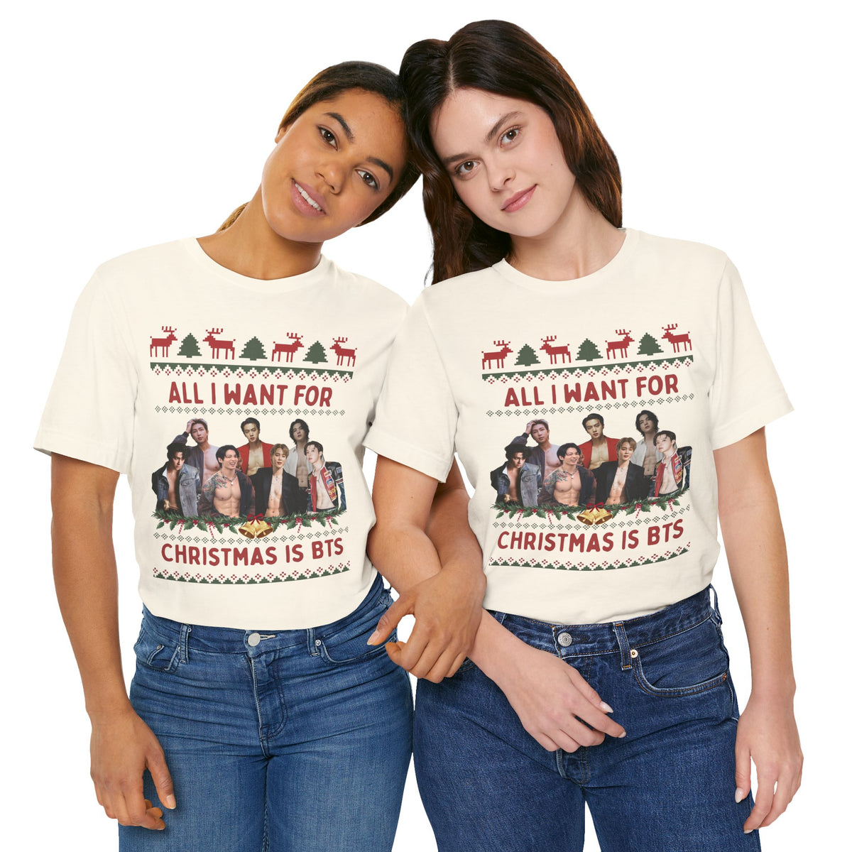 All I Want For Christmas (non-Santa hats version) Unisex Jersey Short Sleeve Tee