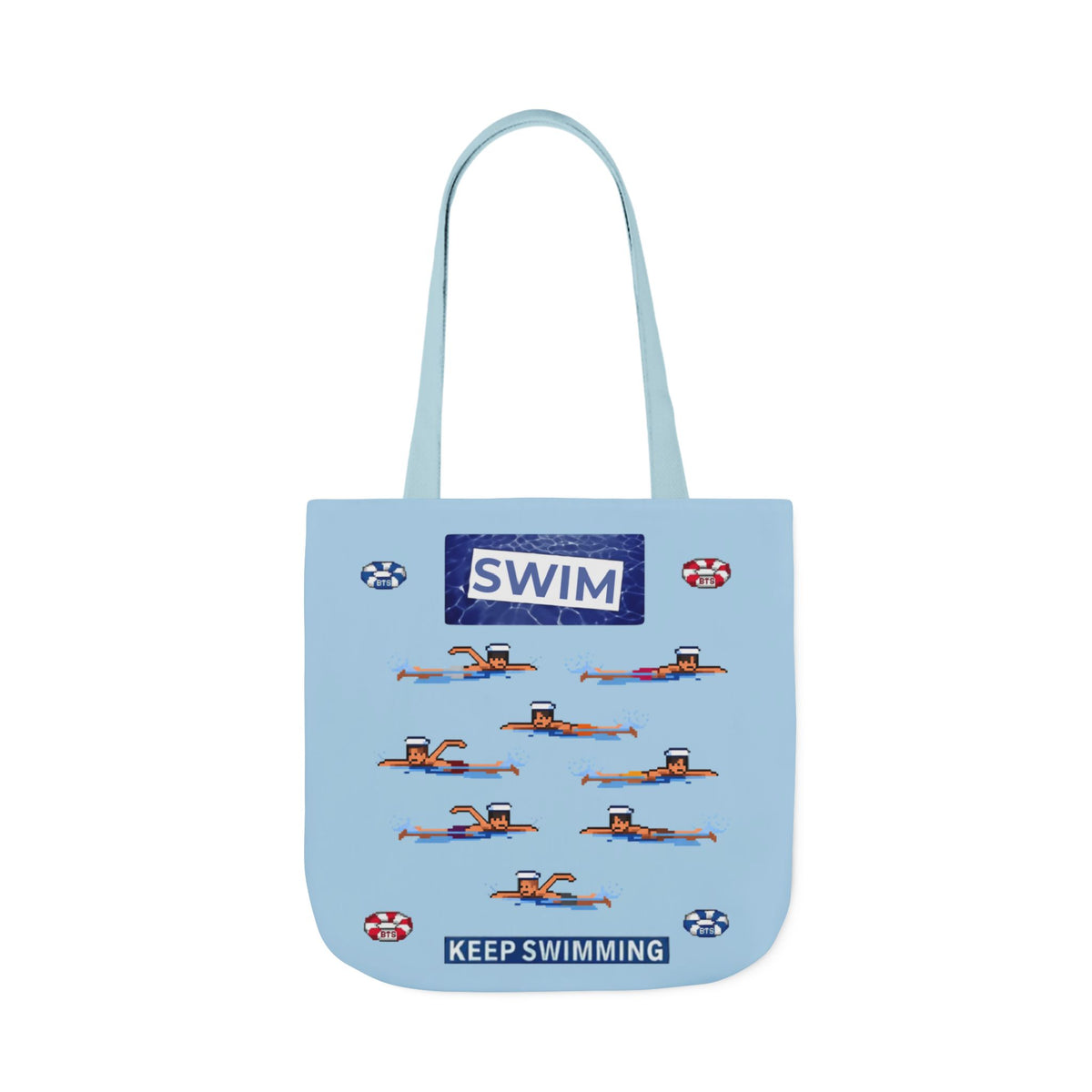 K-pop inspired "Swim" Canvas Tote Bag, 5-Color Straps