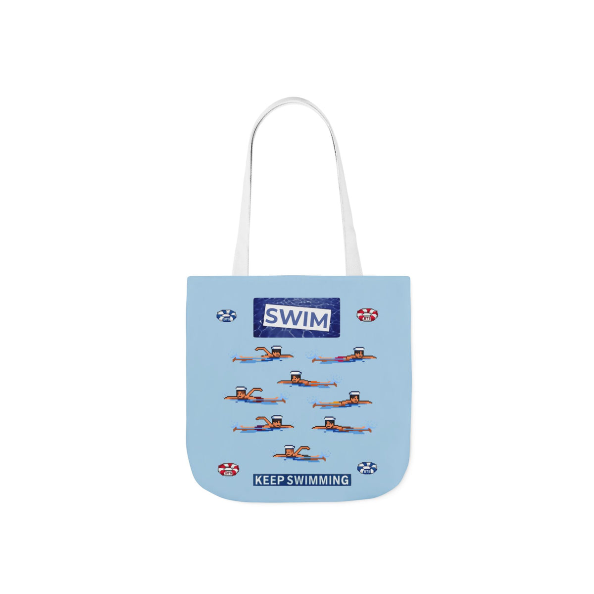 K-pop inspired "Swim" Canvas Tote Bag, 5-Color Straps