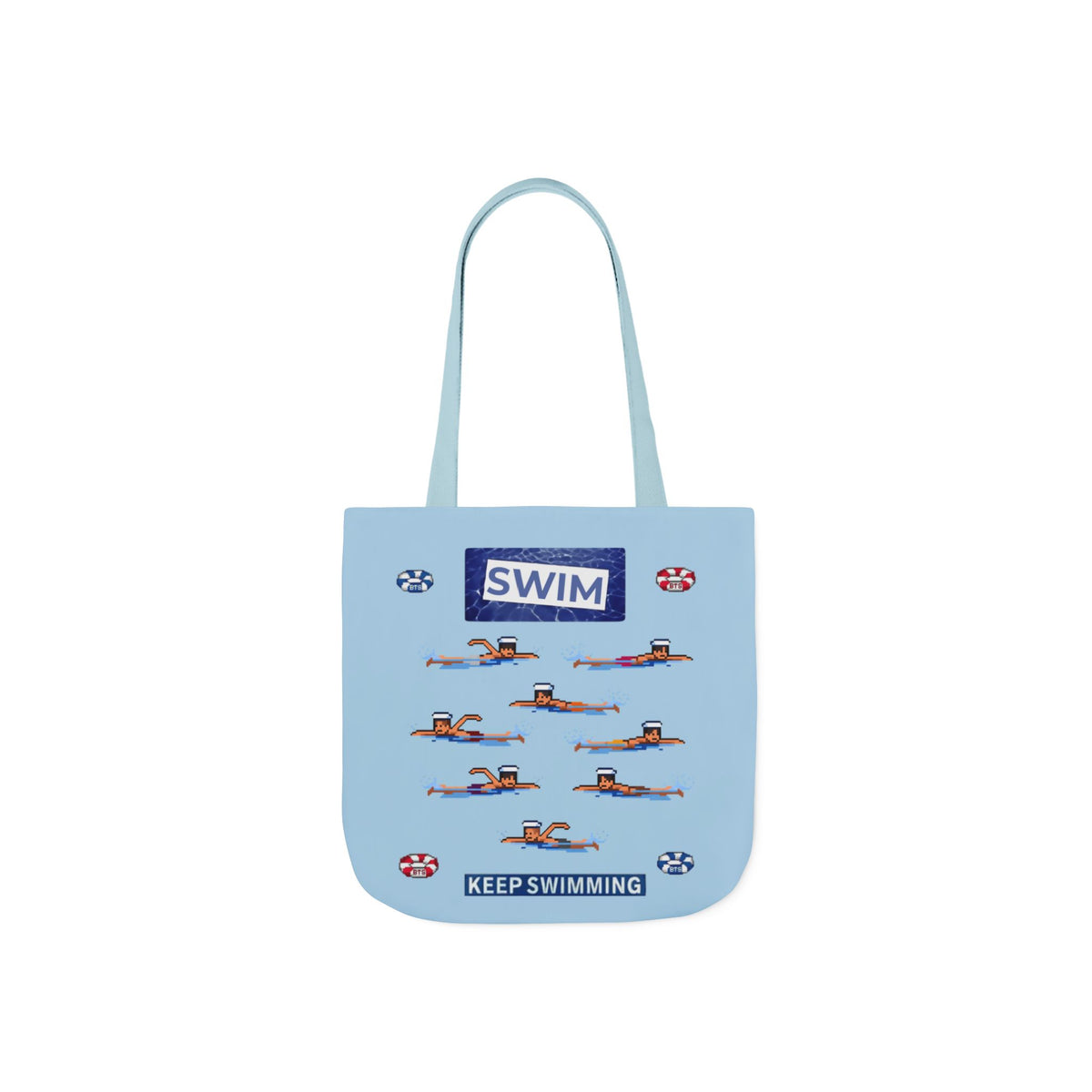 K-pop inspired "Swim" Canvas Tote Bag, 5-Color Straps