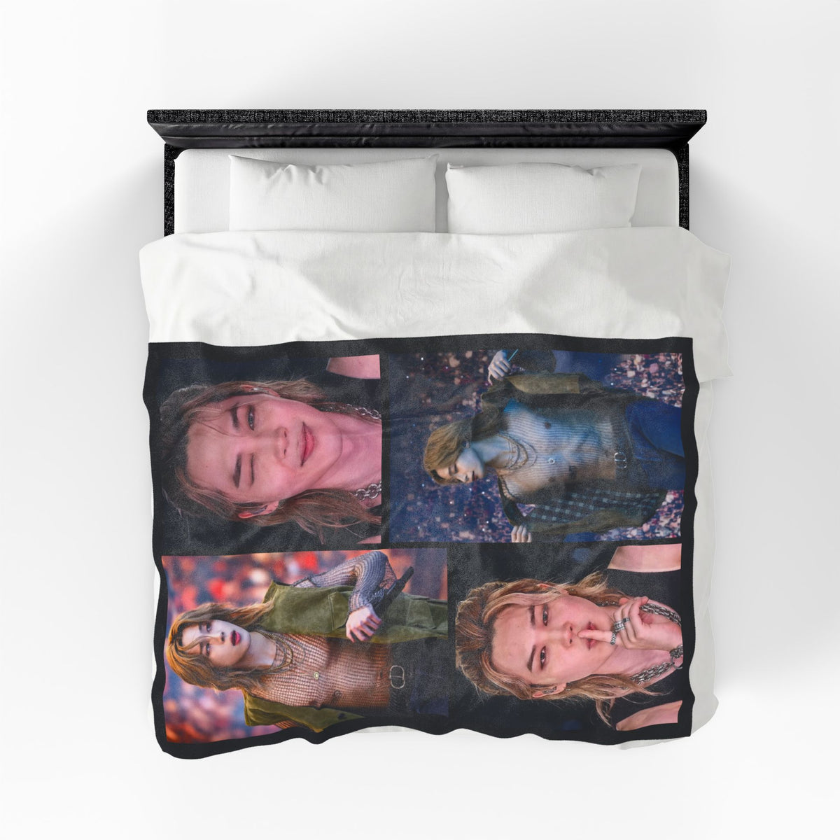 Jimin inspired Concert Collage Blanket, Kpop Fan Bedding, Cozy Velveteen Plush Blanket