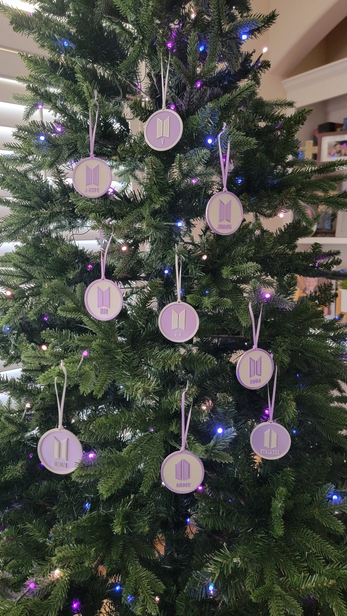 K-pop Bangtan Inspired Personalized Medallion Christmas Ornaments