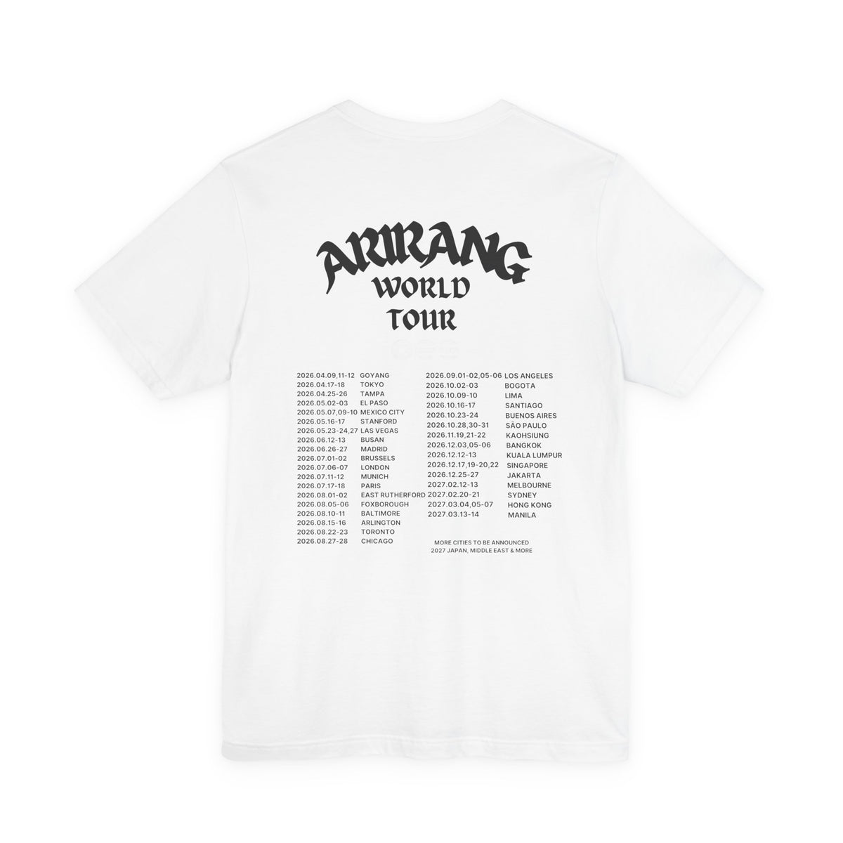Unofficial K-pop World Tour Unisex Jersey Short Sleeve Tee