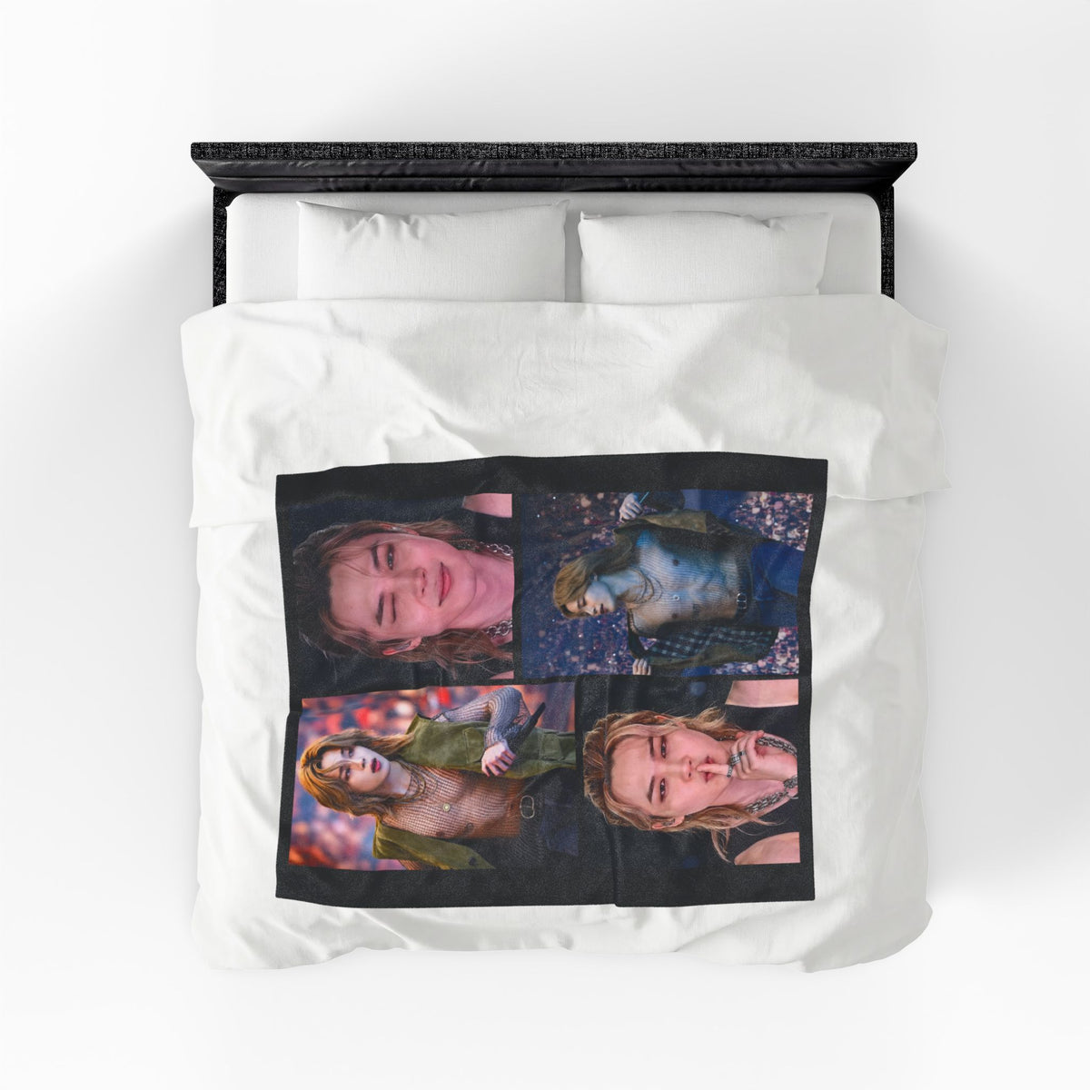 Jimin inspired Concert Collage Blanket, Kpop Fan Bedding, Cozy Velveteen Plush Blanket