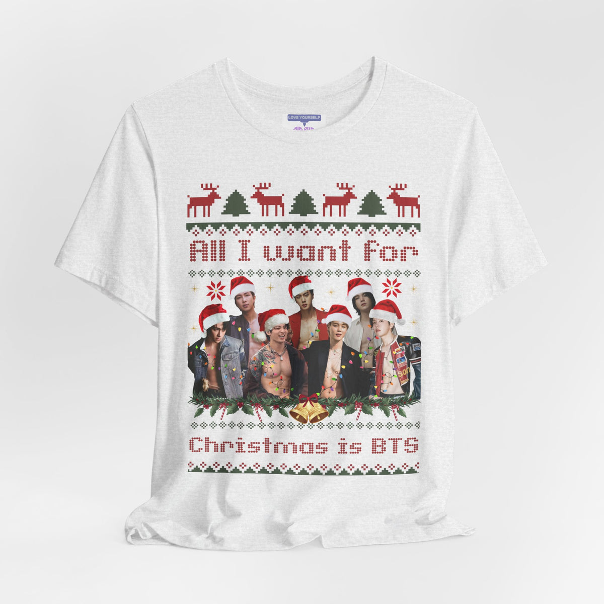 All I Want For Christmas (Santa Hats Version) Unisex Jersey Short Sleeve Tee