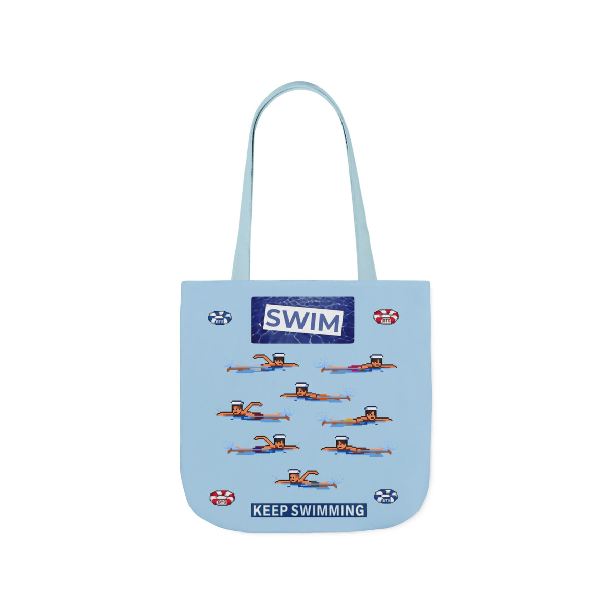 K-pop inspired "Swim" Canvas Tote Bag, 5-Color Straps