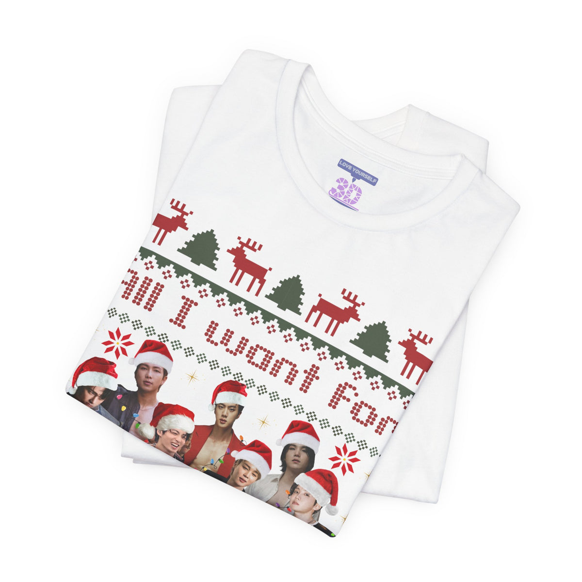 All I Want For Christmas (Santa Hats Version) Unisex Jersey Short Sleeve Tee