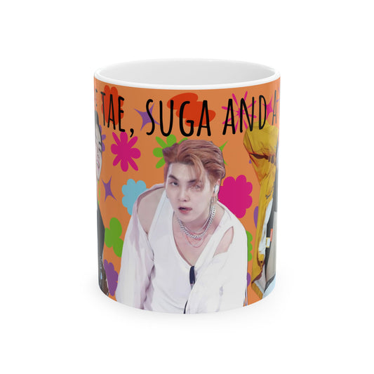 K-pop Inspired - PtD, A cup of Tae, Suga, and a Kooky Mug 11oz | Colorful Pop Art Ceramic