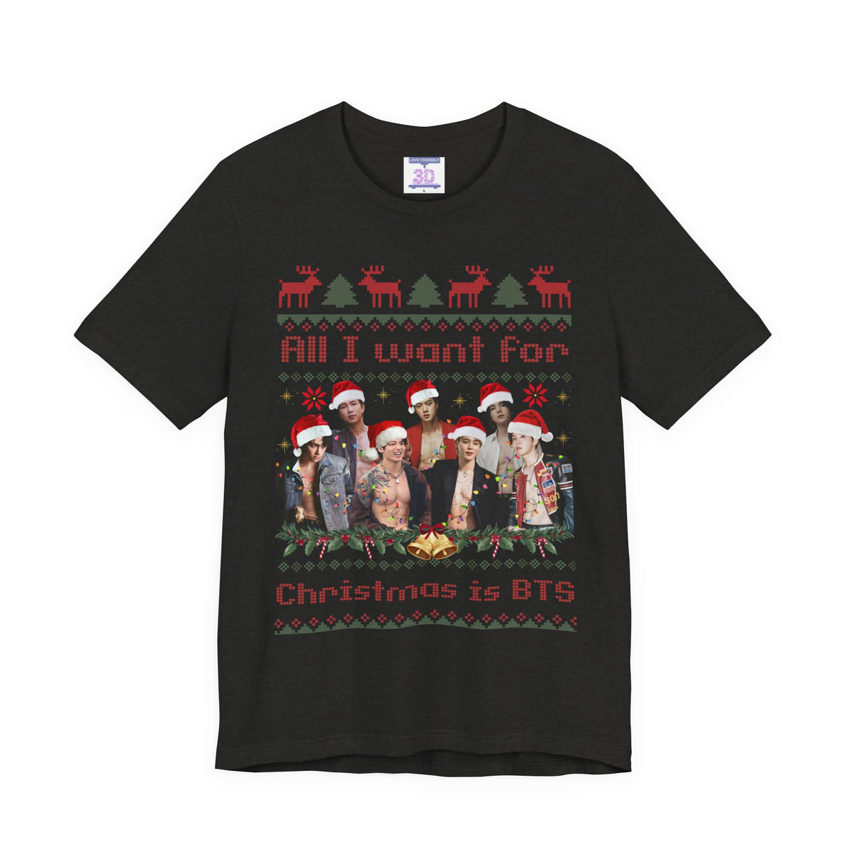 All I Want For Christmas (Santa Hats Version) Unisex Jersey Short Sleeve Tee