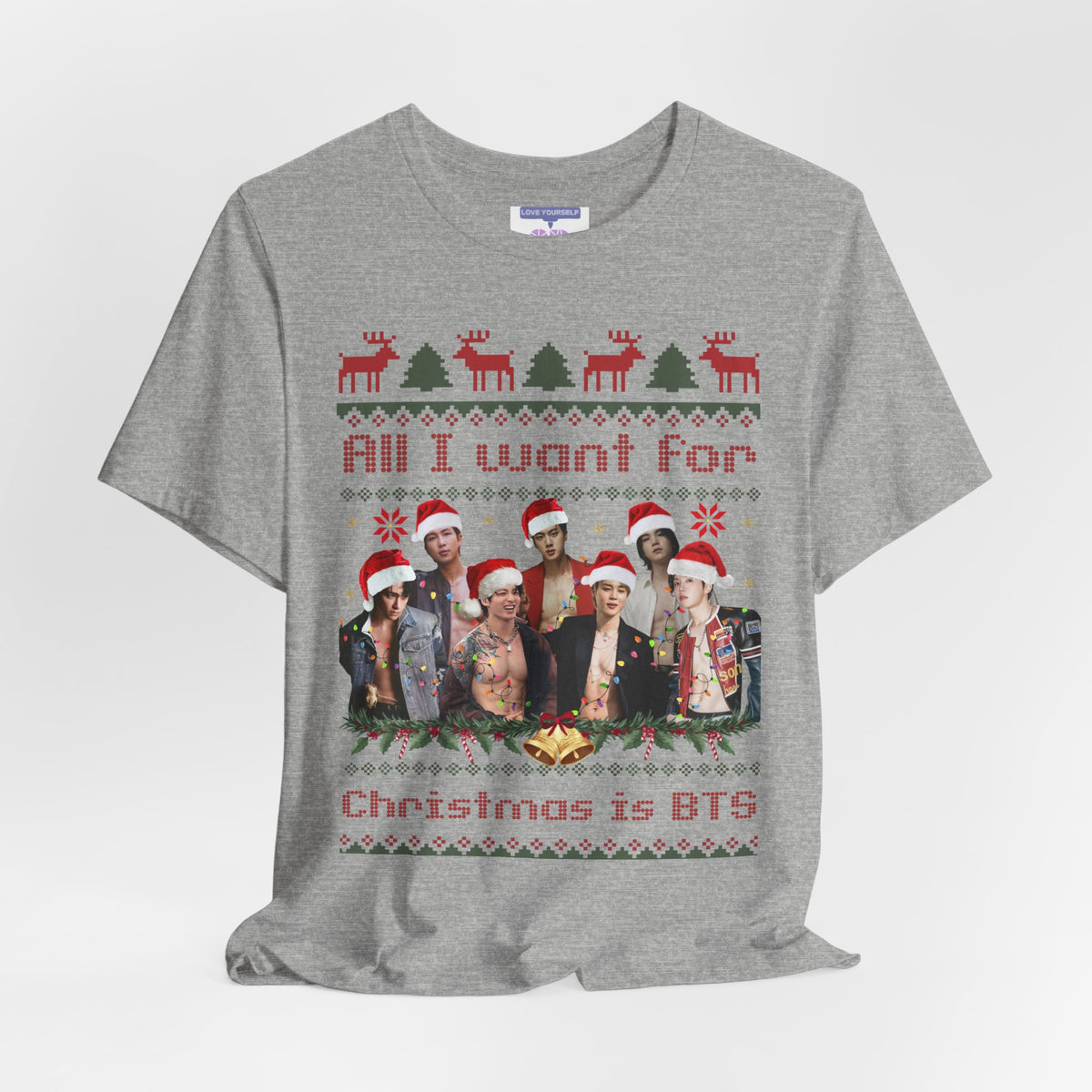 All I Want For Christmas (Santa Hats Version) Unisex Jersey Short Sleeve Tee