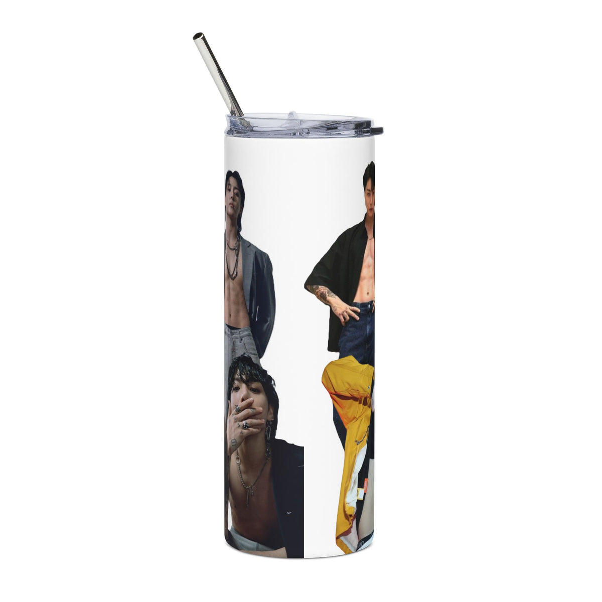 K-pop Inspired We wanna focus on Jungkook Skinny Tumbler with Straw, 20oz