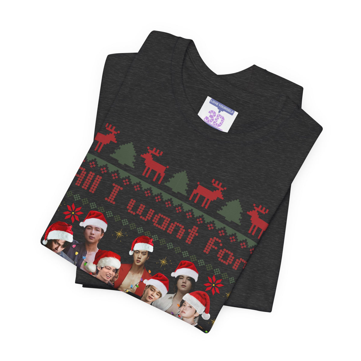 All I Want For Christmas (Santa Hats Version) Unisex Jersey Short Sleeve Tee