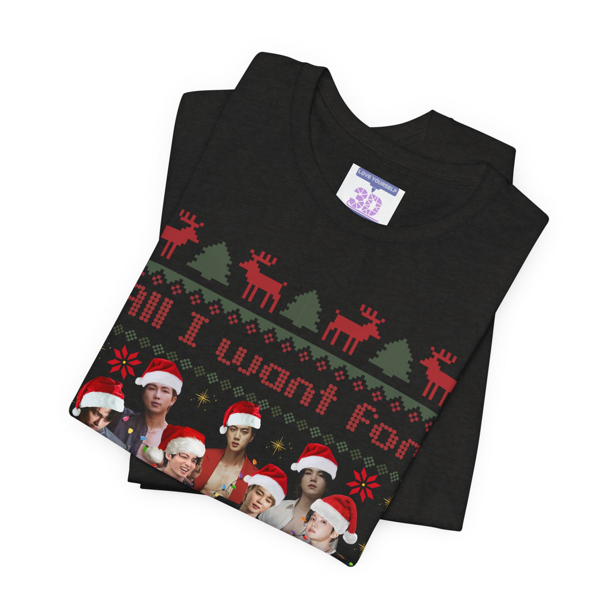 All I Want For Christmas (Santa Hats Version) Unisex Jersey Short Sleeve Tee