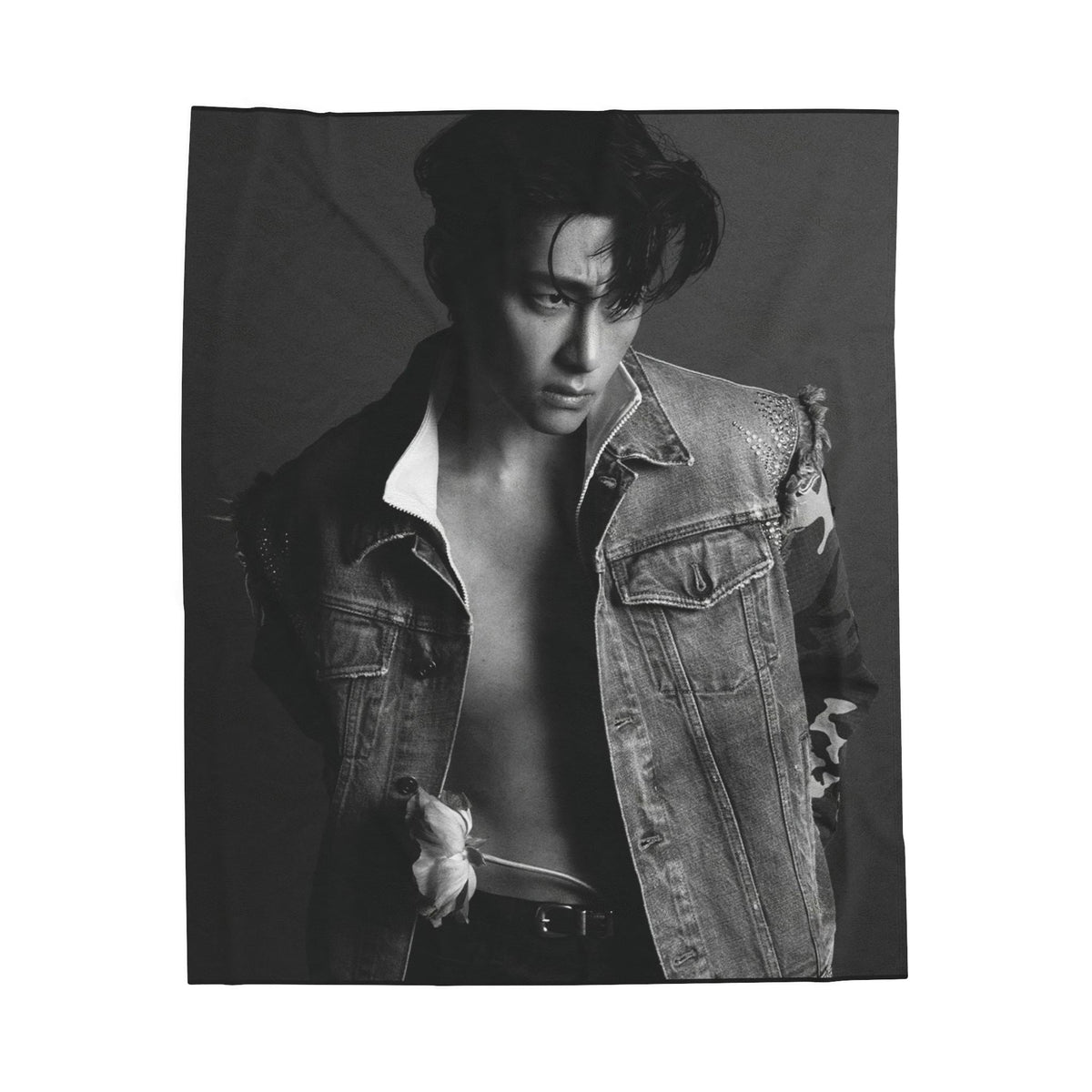 Velveteen Plush Blanket - V Kim Taehyung cozy warm snuggling movie nights winter season birthdays holidays special