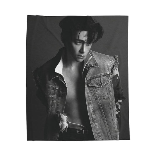 Velveteen Plush Blanket - V Kim Taehyung cozy warm snuggling movie nights winter season birthdays holidays special