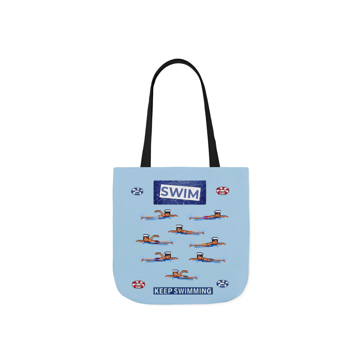 K-pop inspired "Swim" Canvas Tote Bag, 5-Color Straps