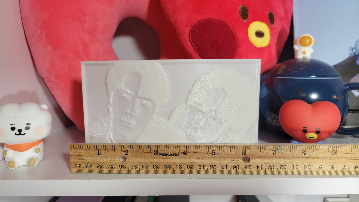 K-Pop - Jin and V - 3d Print Lithophane (Picture Light)