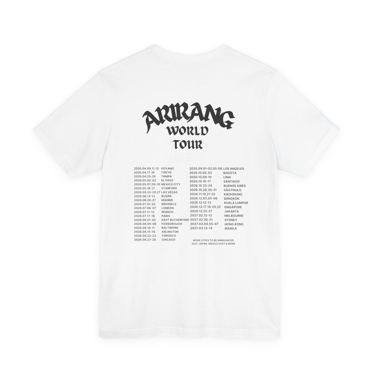Unofficial K-pop World Tour Unisex Jersey Short Sleeve Tee