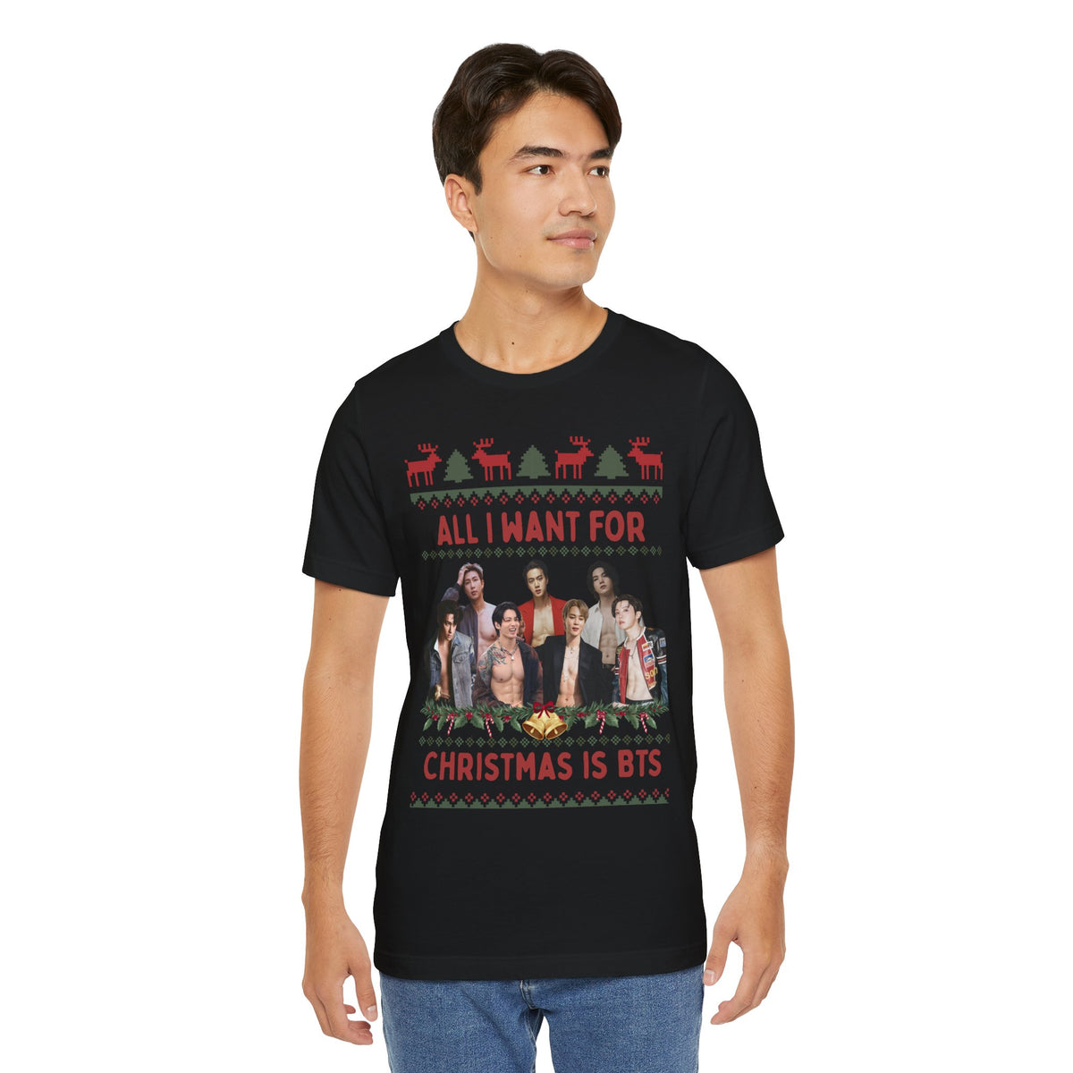 All I Want For Christmas (non-Santa hats version) Unisex Jersey Short Sleeve Tee