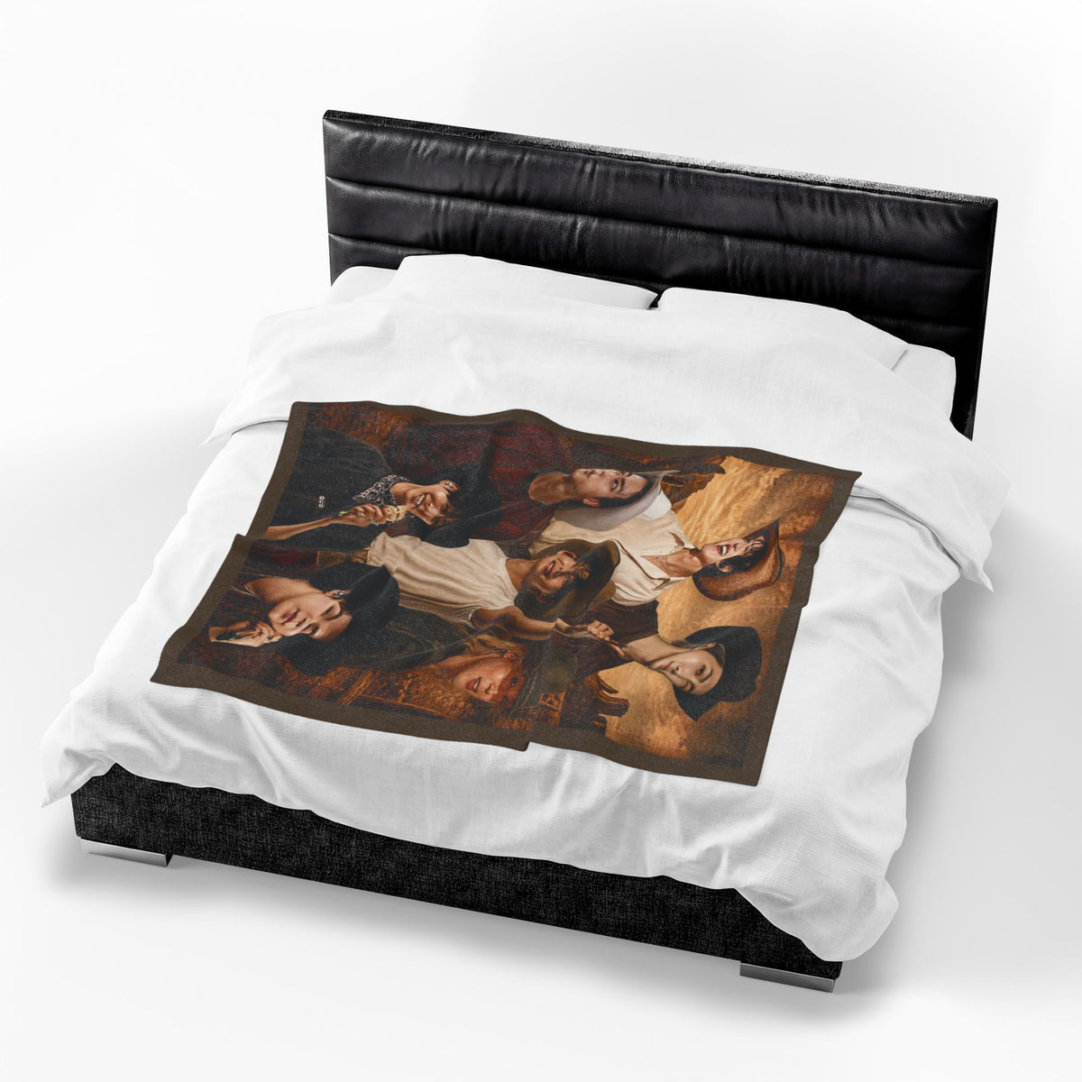 Bangtan Cowboys Concert Collage Blanket Velveteen Plush Blanket | Bangtan Inspired Throw