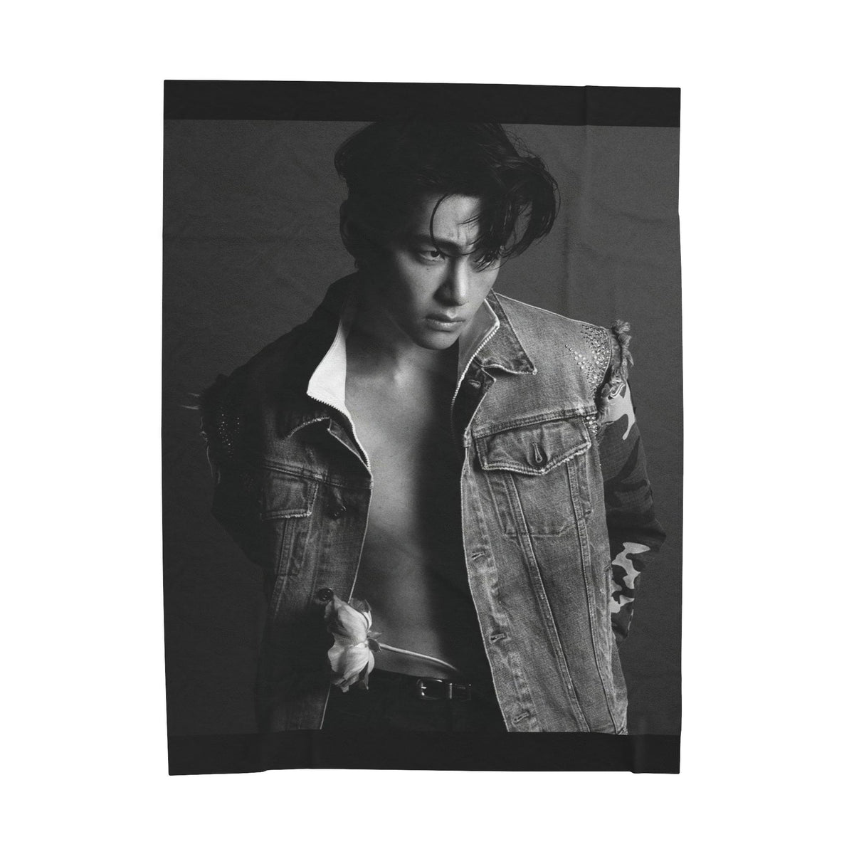 Velveteen Plush Blanket - V Kim Taehyung cozy warm snuggling movie nights winter season birthdays holidays special