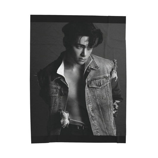 Velveteen Plush Blanket - V Kim Taehyung cozy warm snuggling movie nights winter season birthdays holidays special