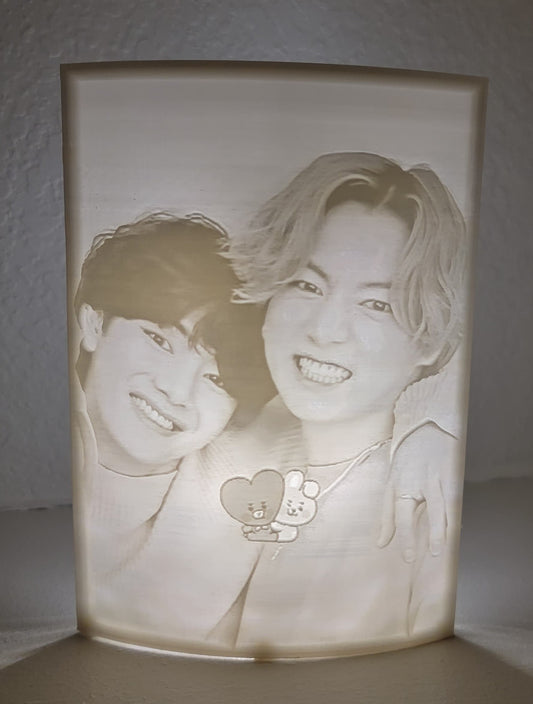 K-Pop - Jungkook and V - 3d print Lithophane (picture Light)
