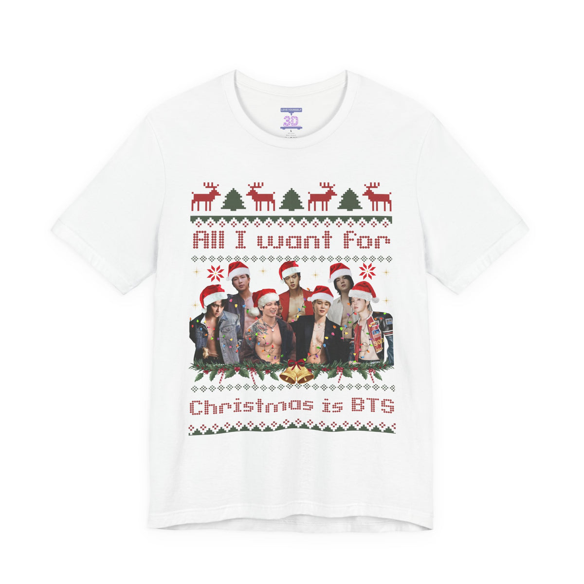 All I Want For Christmas (Santa Hats Version) Unisex Jersey Short Sleeve Tee