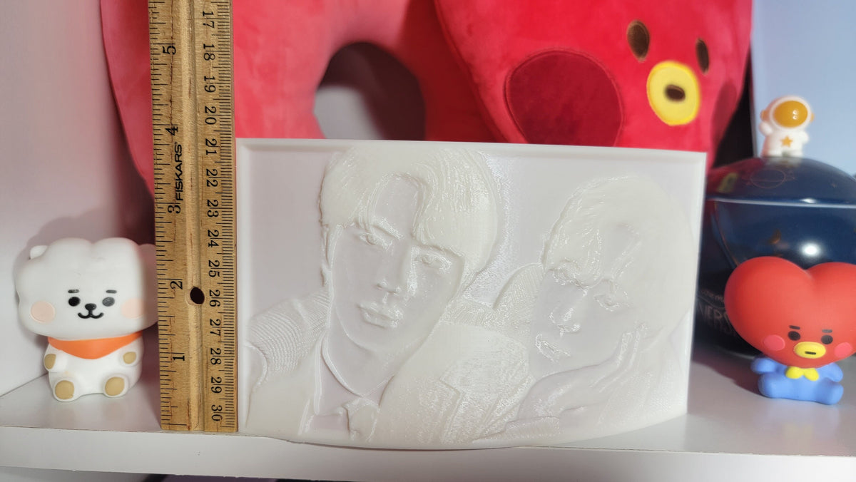 K-Pop - Jin and V - 3d Print Lithophane (Picture Light)