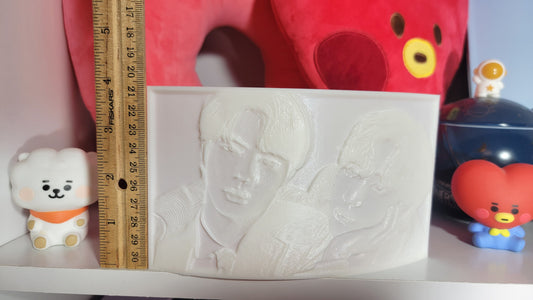 K-Pop - Jin and V - 3d Print Lithophane (Picture Light)